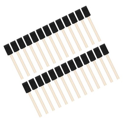 40Pcs Reusable Foam Paint Brushes Wooden Handle for Drawing and Painting Tools