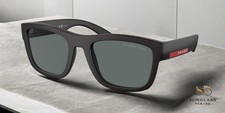 PRADA LINEA ROSSA PS 01ZS DG002G Black Rub Dk Grey Polarized 53 Men's Sunglasses