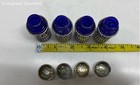 William Adams Inc/Towle Silversmiths Silver Plate and Blue Glass Shakers in Box — photo 2