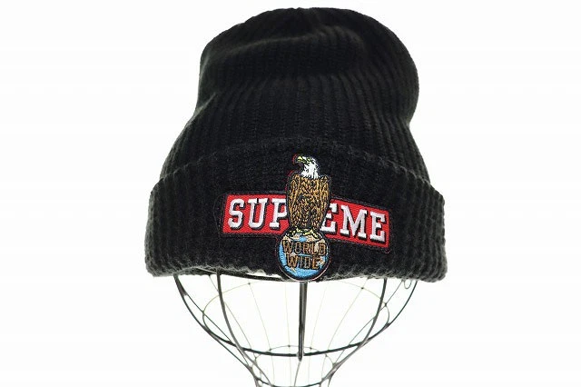 Supreme 23Aw bonnet aigle noir tricoté chapeau patch marque vêtements vintage Vecto