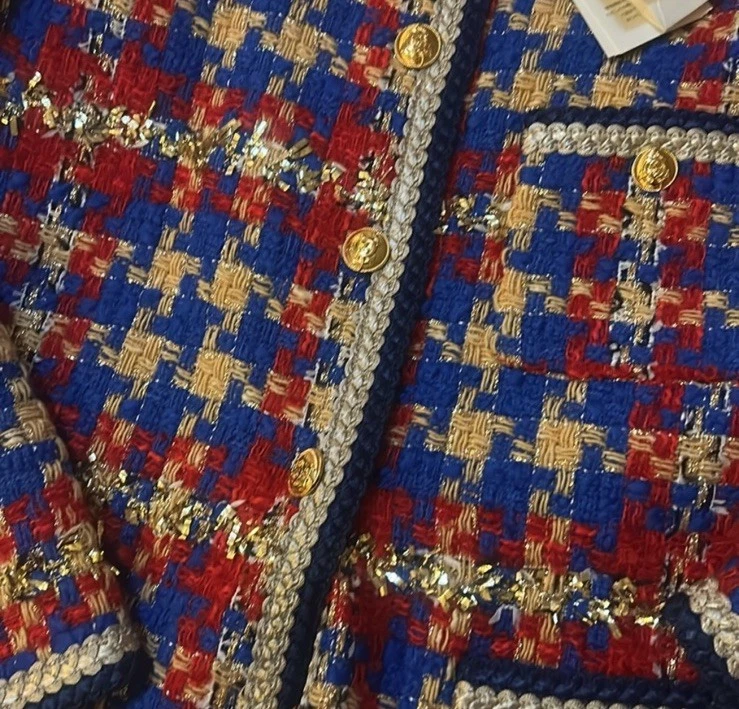 Giacca Gucci Lame Check in tweed di lana taglia IT 46