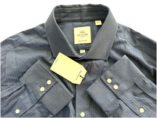 NWT BEN SHERMAN MEN BEAUTIFUL BLUE TAILORED SLIM FIT COTTON DRESS SHIRT 17 36/37