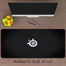 15.7x35.4 inch Large Gaming Desk Mat with Cool S- Series Logo & joyful Face Icon