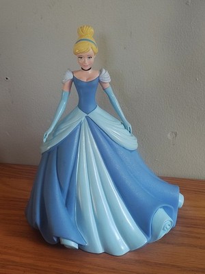 Disney Peachtree Plaything Cinderella Piggybank In Blue Sparkly Gown 10''