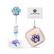 Pet Memorial Suncatcher Gemstone Paw Crystal for Dog Cat Sympathy Gifts