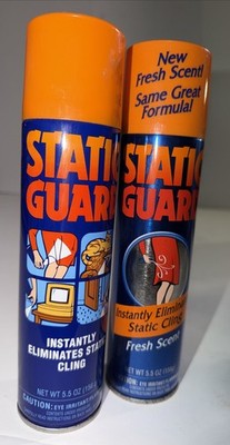 2 Vintage Static Guard Fresh Scent Eliminate Cling Spray Advertisement 80 s 90 s