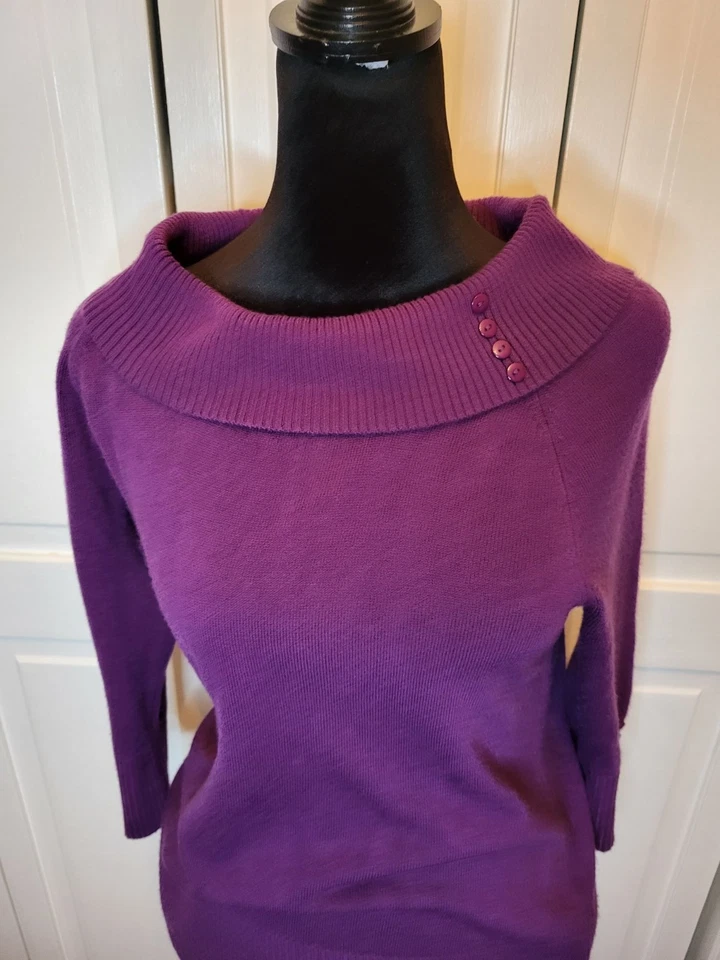 Suéter Púrpura Marilyn Monroe Escote Cuello M Retro Twee Clásico PinUp Foto 3 de 4