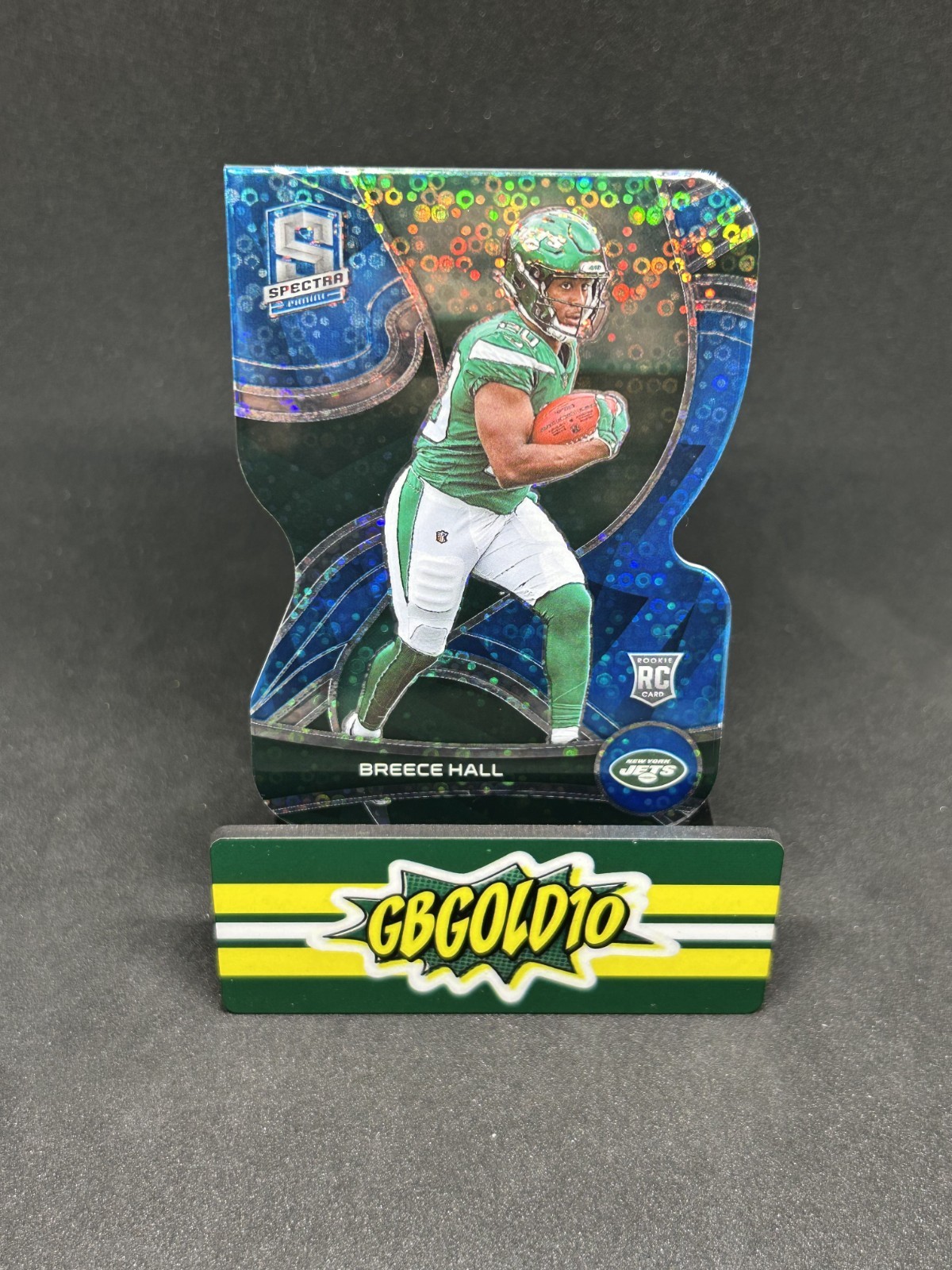 2022 Panini Spectra - Rookies Breece Hall #141 Neon Blue Prizm Die-Cut /50 (RC)