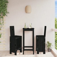 Barhocker 2Er Set Thekenhocker Massivholz Kiefer Schwarz 40X42X120 Cm