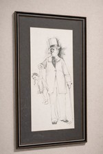 Framed W.C. Fields Pencil Drawing &ndash; Mary Stephenson &ldquo;Dancing Dolly&rdquo; &ndash; 27.5" x 15