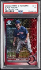 2022 BOWMAN MEGA BOX CHROME RED REFRACTOR #243 BLAZE JORDAN 2/5 PSA 7