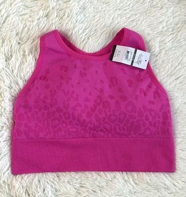 Sofia Active by Sofia Vergara Seamless Jacquard Sports Bra Hot Pink XL Racerback