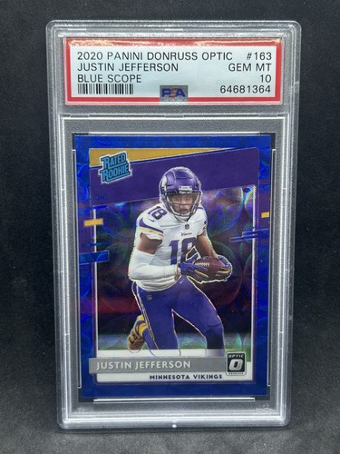 2020 Donruss Optic Justin Jefferson Blue Scope Prizm RC PSA 10 GEM MINT 🔥🔥🔥