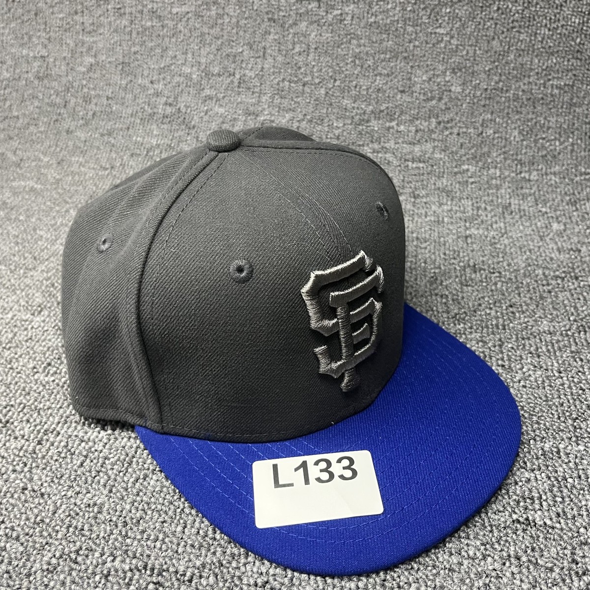 New Era 59FIFTY San Francisco Giants SF Hat Graphite Royal Blue Fitted Size 8