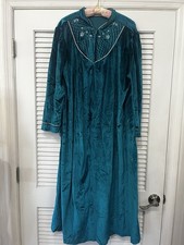 Vintage Heather Collection Robe XXX Velour House Coat Embroidered MADE IN USA