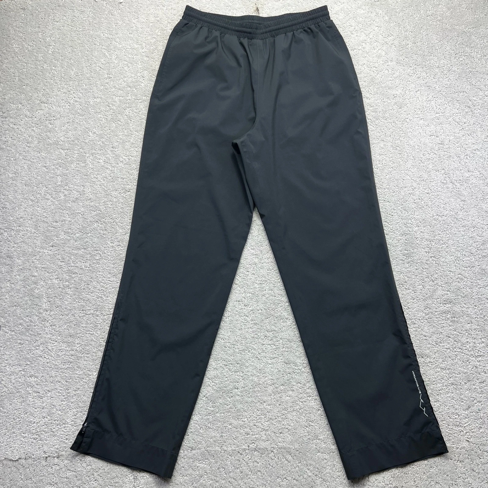 Sun Mountain Rain Pants Mens Medium Black Waterproof Golf Ankle Zip Monsoon