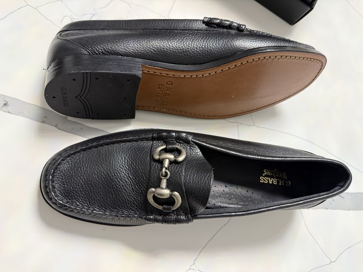 GH BASS HORSEBIT 11.5 M MENS BLACK WEEJUNS LOAFERS | eBay display picture 1