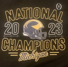 NCAA National Championship Michigan 20-23 Wolverines Black Size Small NWT