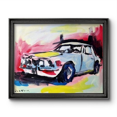 Original Abstract Car Painting Canvas Neo Expressionist Fine Art Decor 11x14