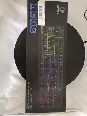 NPET K10 Backlit Gaming Keyboard Quiet Mechanical Feel USB Membrane New