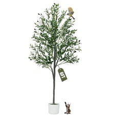 6FT Artificial Olive Tree,Artificial Plants Indoor,Faux Olive Tree Indoor wit...