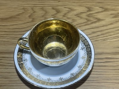 Deutsch Bayernisch vergoldete Kaffeetasse und Untertasse für eine
