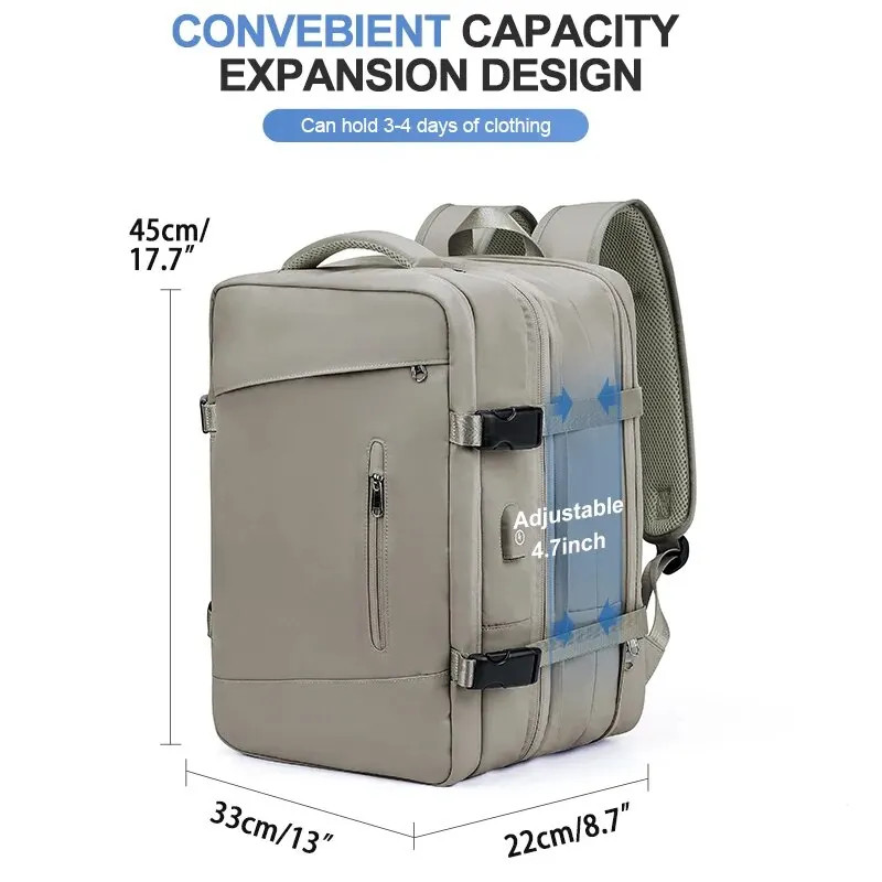 Expandable Weekender Usb Port Waterproof Hiking 40l