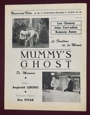 MUMMY'S GHOST PRESSBOOK FLYER 1944 JOHN CARRADINE LON CHANEY FRENCH