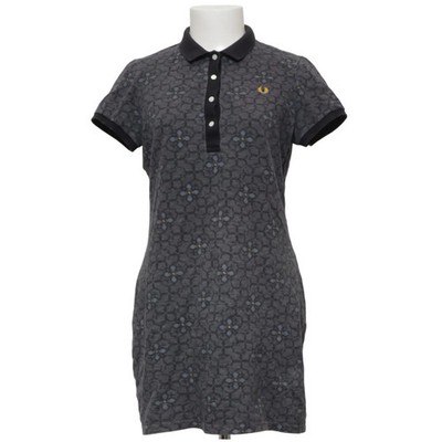 Fred Perry, Polokleid, Größe: 40, Grau/Schwarz, Baumwolle/Elasthan #zJ1