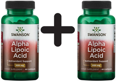 2 x Swanson Alpha Lipoic Acid, 600mg - 60 caps (433,22 EUR/kg)