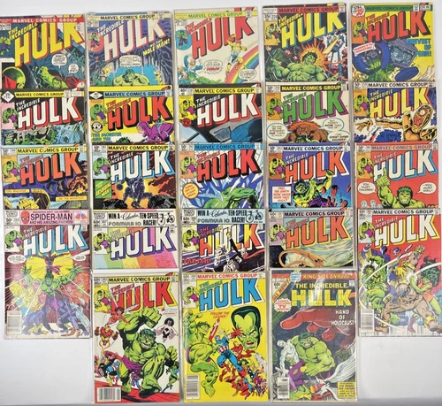 The Incredible Hulk Bronze Age Lot Of 23 Vintage Newsstand Marvel Comics