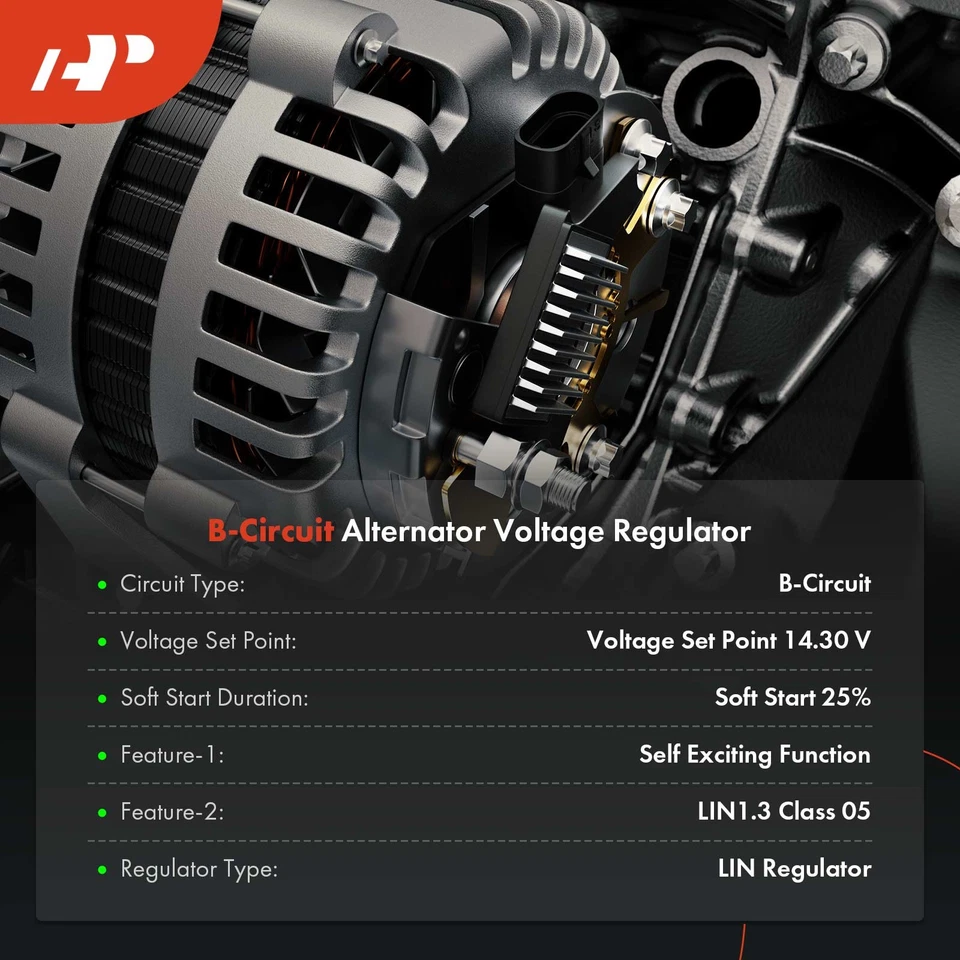 Regulador de voltaje del alternador A-Premium para Volkswagen Tiguan 2017-2023 1,4 L 2,0 L Foto 2 de 4