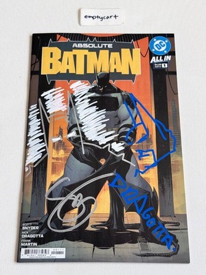 Absolute Batman #1 First Print Cover A 2x Sign 2x Remarque Snyder Dragotta NM+