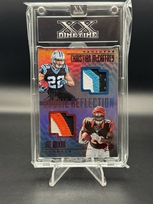 2017 Illusions Dual Game Worn Patches Christian McCaffrey RC/Joe Mixon RC 9/10