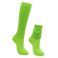 Slouch Scrunch Socks for Women, Scrunch Long High Tube One Size 1 Pair - Green