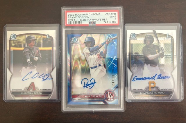 Bowman 1st Baseball Card Autos (3) Doncon PSA 9-Cerda-Terrero