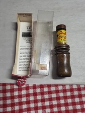 Vtg Faulks Duck Call Box Wood P-60A Lake Charles Hand Tuned