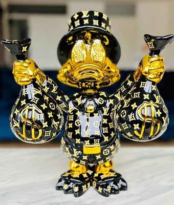 DAGOBERT DUCK SKULPTUR POPART POP ART LUXUS GELD Cartoon Statue Millionär neu 5