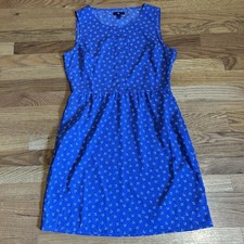 GAP Blue Floral Sleeveless A-Line Dress, Size US 10