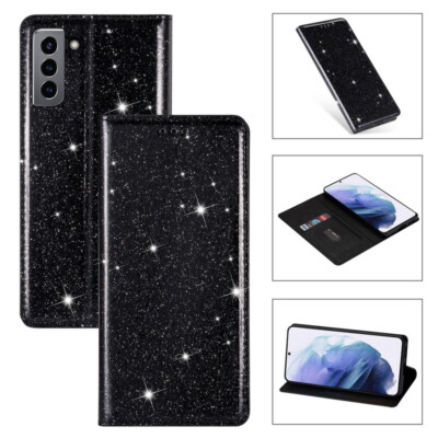 Funkeln Leder HülleFür Samsung Galaxy Magnetic Handytasche Flip Book Wallet Case