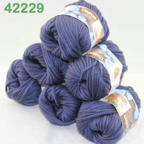 Sale New 6x50gr Balls Soft Worsted Cotton Chunky Shawl Scarf Hand Knit Yarn - Picture 37 of 56