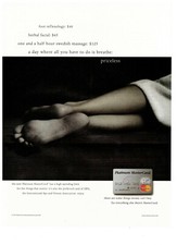 1998 Mastercard Platinum Charges High Limit Credit Card Vintage Print Ad