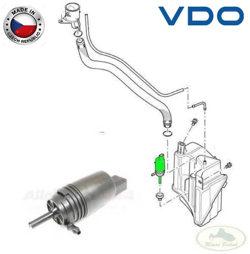 LAND ROVER FRONT WINDSHIELD WASHER MOTOR PUMP RANGE 03-05 DMC000010 VDO - Bild 1 von 1