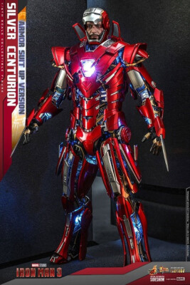 Iron Man 3 Movie Masterpiece Silver Centurion Armor Suit Up.. 1/6  action figur