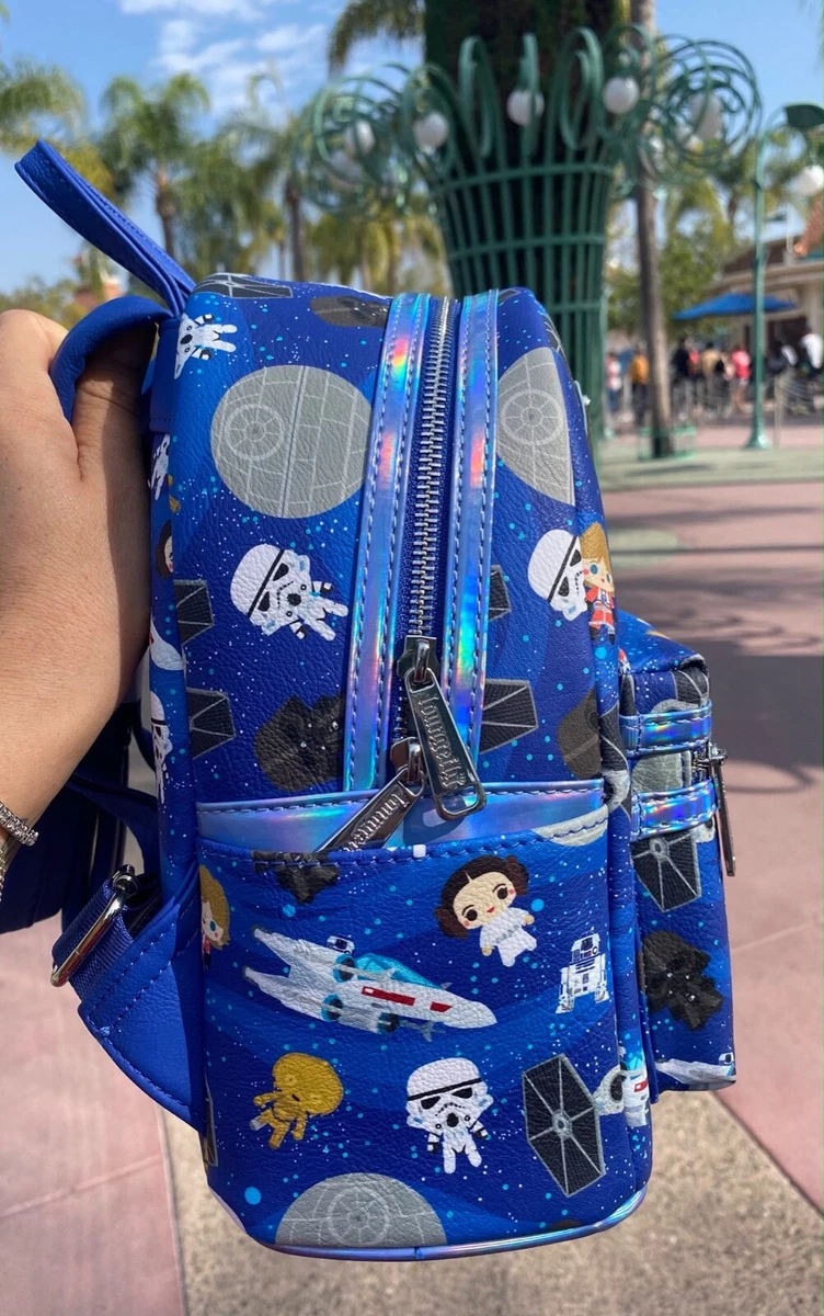 New Loungefly Star Wars Mini Backpack With Iridescent Trim Disney