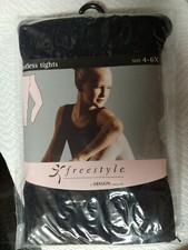 New Girls Freestyle danskin Footless Tights Black Small 4 6x Package
