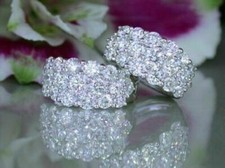 2Ct Round Lab-Created Diamond Women's Huggie Hoop Earrings 14K White Gold Plated