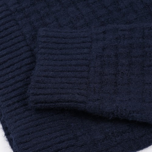 Maglione Borrelli Napoli Motivo Blu Navy Morbido Peluche Magliato Elastico M Nuovo con etichette - Foto 3 di 5