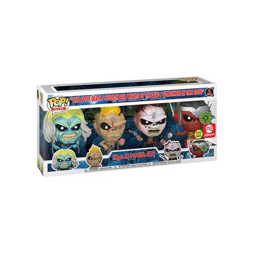 Funko Pop! 4 Pack Exclusive Figures Set Eddie Iron Maiden GITD Rocks
