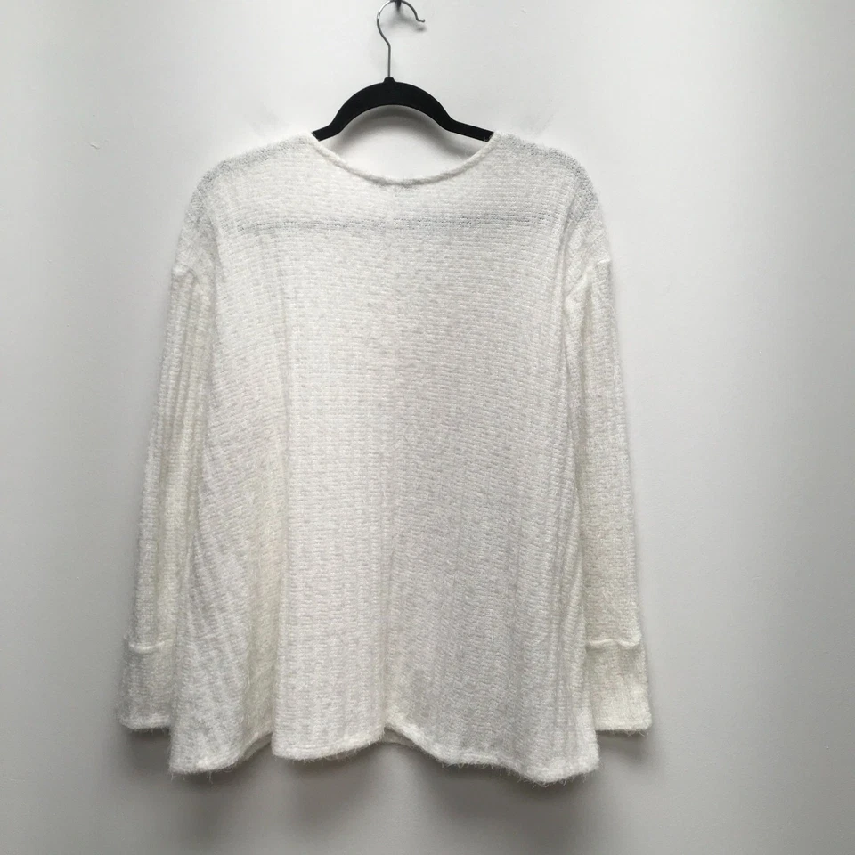 Suéter Pullover Lane Bryant Mujer Blanco Acanalado Manga Larga Cuello Redondo 18/20 Foto 4 de 4